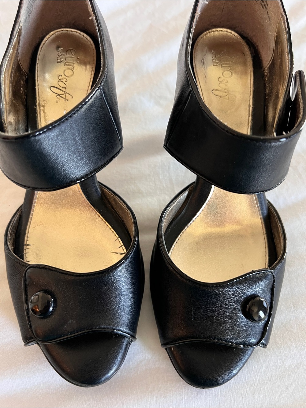 Sofft Black Open-Toe Ankle-Strap Dress Heels